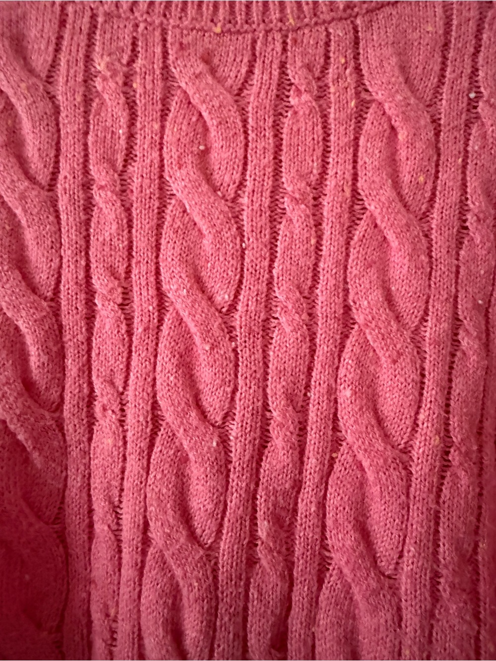 Talbots XL Bright Pink Cable-Knit Crewneck Sweater - Picture 3 of 3